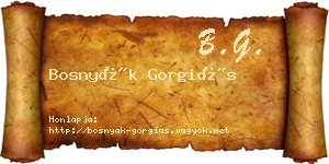 Bosnyák Gorgiás névjegykártya